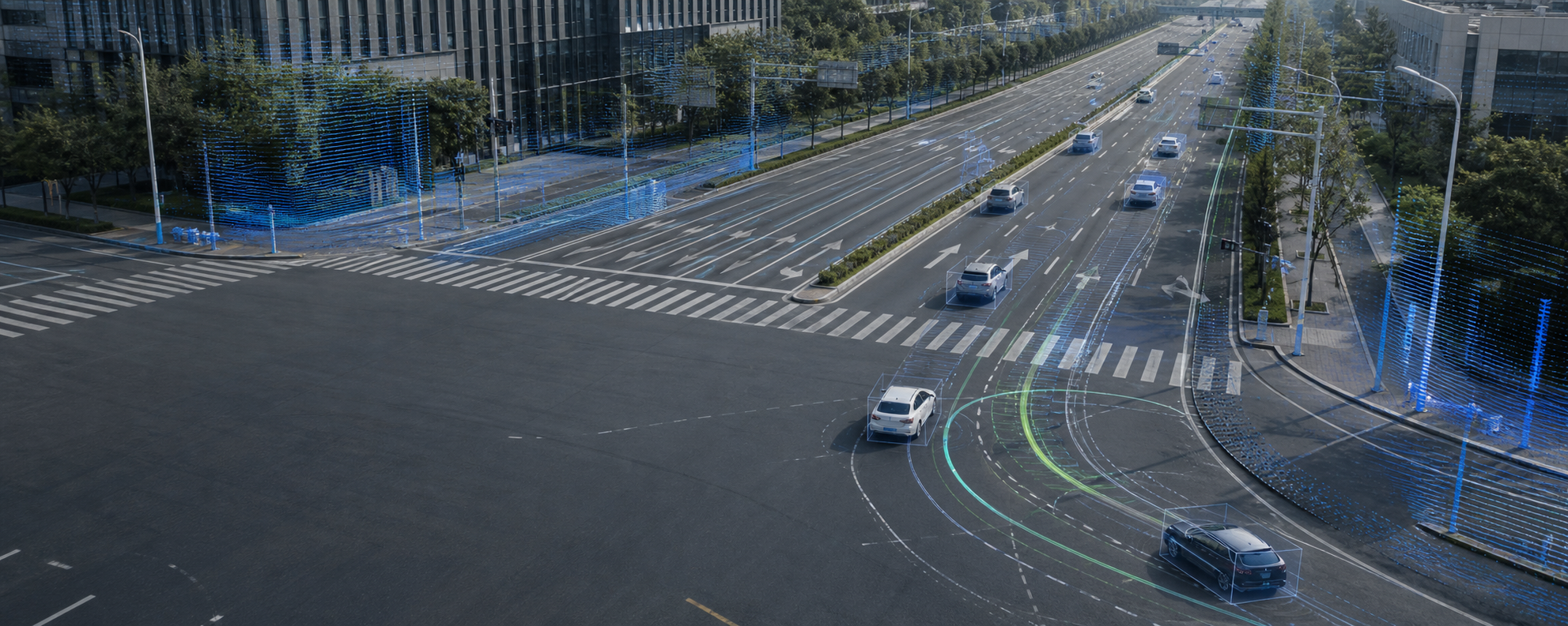 道路事故重建与自动驾驶仿真测试场景示意